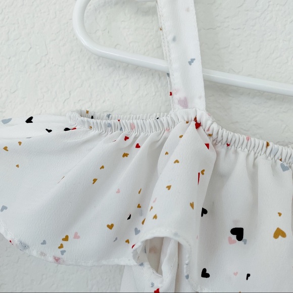 Girls’ Cold Shoulder Dress in Heart Print - Picture 2 of 3